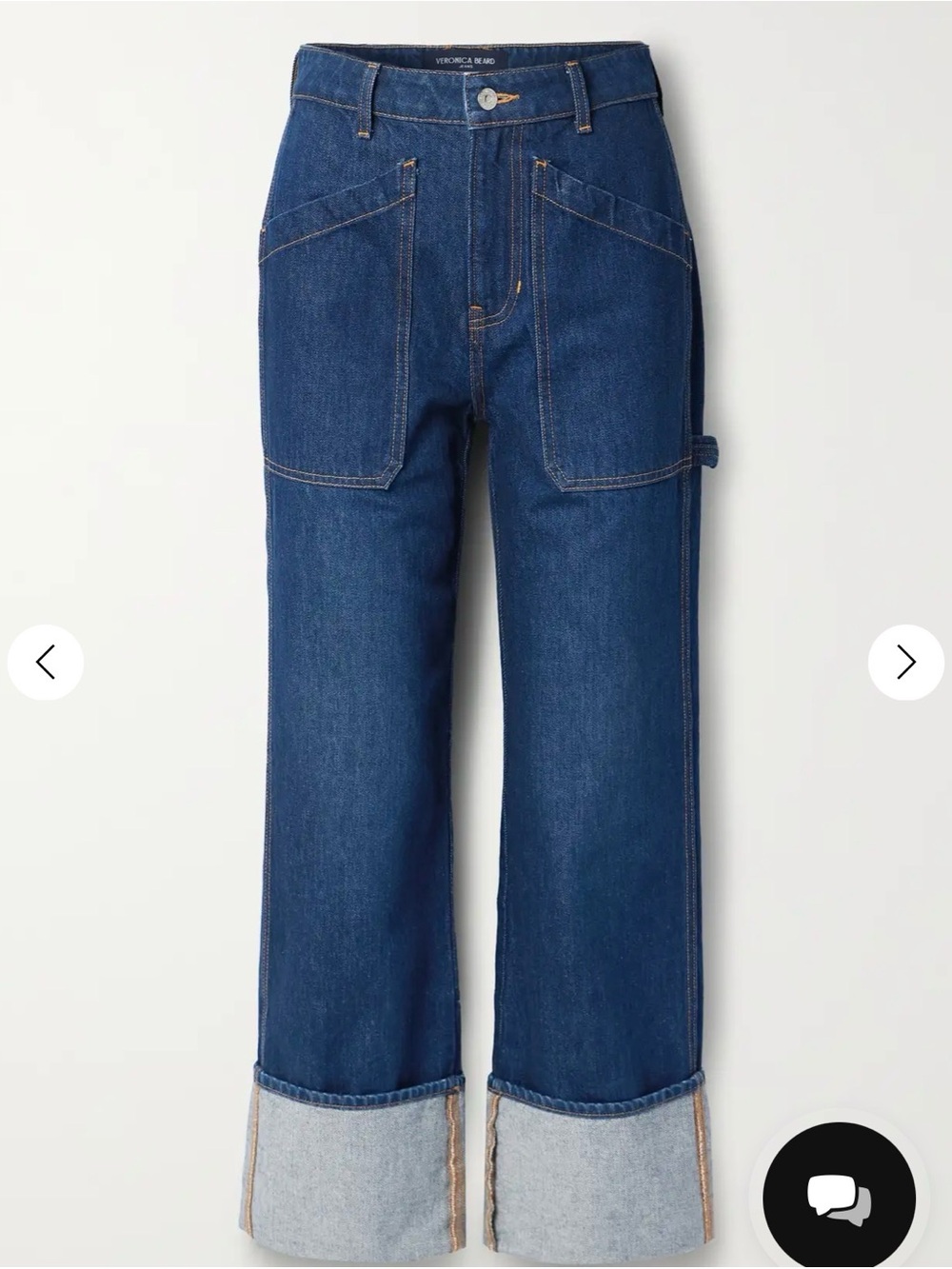 Veronica Beard Dark Blue High Waist Straight Leg Denim Jeans